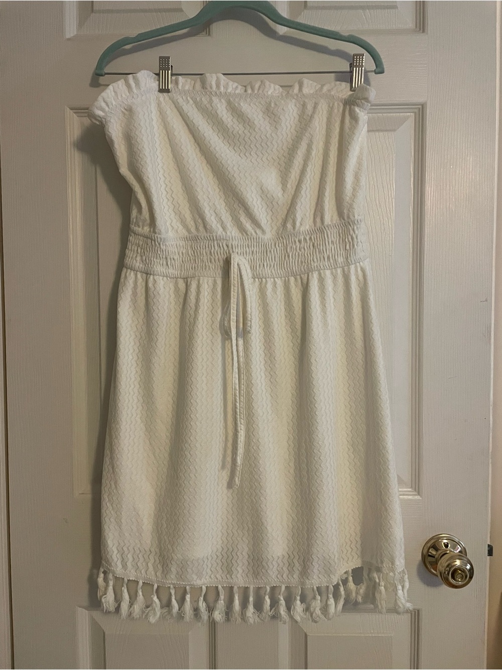 NWT Cupshe White Strapless Tassel-Hem Cover Up